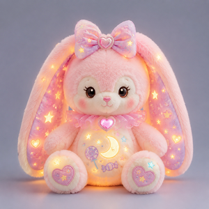 Muñeco de Peluche de Diseño Personalizado, Fabricado en Vietnam, Adorable Conejo Luminoso de Peluche para Niñas Pequeñas, Compañero de Relaxación - Product Image 2