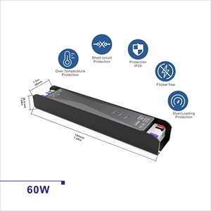 Ip20 <span class=keywords><strong>DALI</strong></span> <span class=keywords><strong>2</strong></span> DT6 0-10V Controlador LED de atenuación PF> 0,96 60W 100W 200W 300W DC 12V 24V Fuente de alimentación LED regulable - Product Image 1