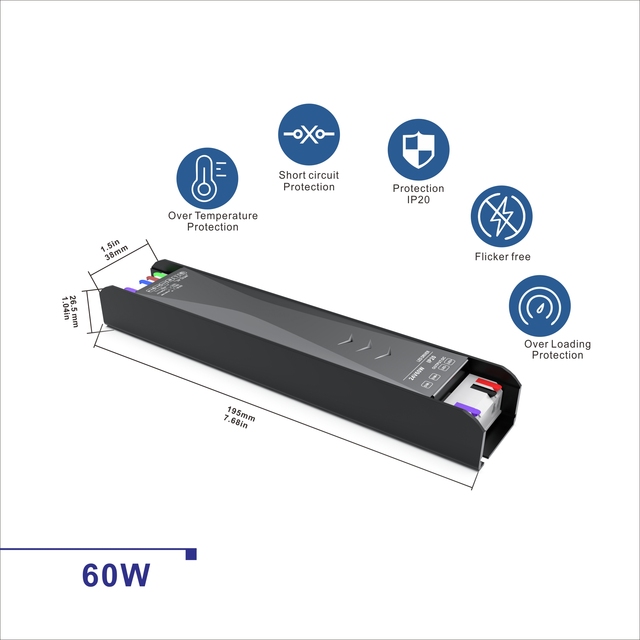 Ip20 DALI 2 DT6 0-10V Dimming LED Driver PF>0.96 60W 100W 200W 300W Dc 12V 24V Dimmable LED Power Supply