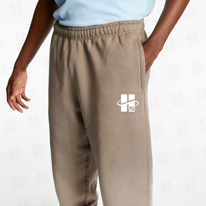OEM Pantalon de jogging pour homme Logo personnalisé Vêtements de sport d'entraînement Fitness Pantalon de survêtement décontracté à taille haute en coton éponge français - Product Image 2