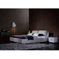 Cadre de lit rond moderne pliable en cuir de luxe avec plateforme et taille personnalisable