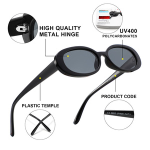 Gafas de Sol Ovaladas Conchen, Montura Negra de PC, Protección UV400, Unisex, Moda, para Salir - Product Image 5