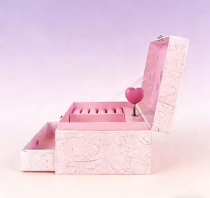 Caja Musical de Papel Cuadrada Giratoria de Color Sólido de Lujo Yiyu, Personalizable, con Manivela, Ecológica, Regalo para Mujeres, Niñas, Bodas, Cumpleaños - Product Image 3
