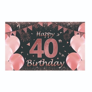 Livraison rapide 100D Polyester 40e anniversaire bannière tapisserie pour décoration intérieure extérieure - Product Image 1