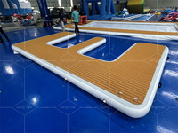 Radeau de pêche eau flottant Jet Ski Yacht Pad Dock Island gonflable teck couleur plate-forme Dock