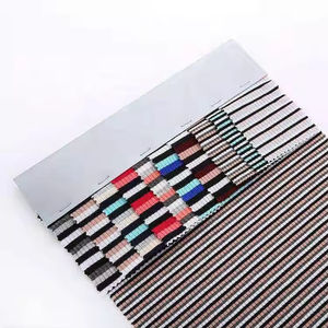 Bonne offre doux polyester rayonne côtes tricot imprimé fil textile teint Spandex rayure texturé tissu côtelé - Product Image 3