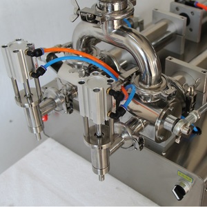 Machine de remplissage semi-automatique à 2 buses pour sachets Doypack de pâte, liquide, jus, et sachets à bec verseur pour sauces épaisses, idéale pour les aliments pour bébés - Product Image 2
