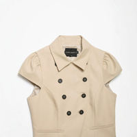 Manteau trench court kaki croisé pour femme, modèle 2026, avec ceinture et col à revers, fabrication OEM/ODM par usine chinoise