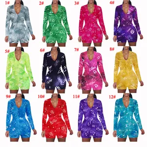 2021 Fall Top Selling one piece long sleeve jumpsuit Pajamas Billion Sexy Adult Onesie for Women Sleepwear Zodiac Onesie