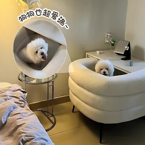 Cream-Style Modern Contemporary Minimalist Lambswool Cozy Lazy Casual Chair Sponge Latex Filled Legs Metal for - Product Image 4