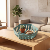 Panier de rangement ajouré en plastique couleur personnalisée WONFUN, idéal pour toute décoration intérieure, panier organisateur domestique pour bureau