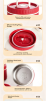 316 Edelstahl BPA-freie 5-Fach Isolierte Moderne Minimalistische Lunchbox mit Besteck und Suppenbecher für Studenten und Büroangestellte