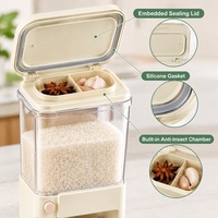 Distributeur de riz à gravité compact pour espaces restreints, 6 kg, 11 kg, conteneur de stockage hermétique pour céréales, grains et farine avec tasse doseuse pour la cuisine