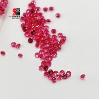 Baifu Factory Direct - Pierre précieuse en rubis naturel rond facetté, vente en gros en vrac