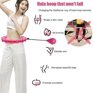 Wholesale Manufacture Gym Fitness Equipment Waist Abdomen <strong>Exercise</strong> Smart Weighted Hula Ring <strong>Hoop</strong> <strong>with</strong> Weighted <strong>Ball</strong> - Product Image 4