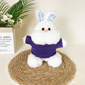 Peluche Lapin Doux et Adorable, Poupée en Peluche Lapin à Carreaux, Souvenir, Vente en Gros, Logo Personnalisé Disponible - Product Image 4