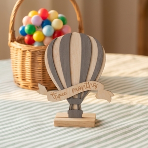 Decorazione da Tavolo in Legno a Forma di <span class=keywords><strong>Mongolfiera</strong></span>, Articolo Artigianale a Doppio Strato - Product Image 5