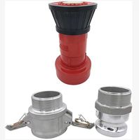 Nosel Air Plastik ABS Merah, Semprotan Jet Api, Nosel Api dengan Ulir BSP/NH/NST Betina 3/4", 1", 1 1/2", 2", 2-1/2", Sambungan Selang