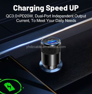 Chargeur de voiture USB et Type-C avec ports QC3.0, charge rapide, adaptateur universel Android, chargeur de voiture PD - Product Image 5