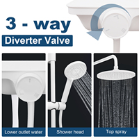 Nouvelle Collection 2026 : Ensemble de Douche Mural Personnalisé à 3 Fonctions avec Jet Pluie, Finition Blanc Mat, Fabriqué en Chine