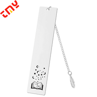 Marque-page rectangulaire personnalisable en acier doré, gravable sur une face, avec logo imprimé sur mesure, impression typographique, poli