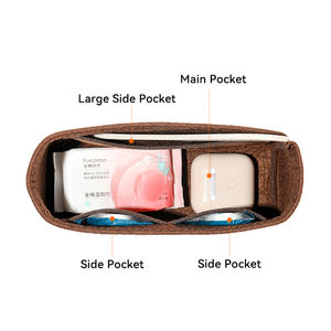 กระเป๋าจัดระเบียบแบบสักหลาดสำหรับใส่ในกระเป๋าถือ  กระเป๋าออแกไนเซอร์  กระเป๋าในกระเป๋า  ซับในกระเป๋าถือสำหรับผู้หญิง  ใส่เครื่องสำอาง - Product Image 3