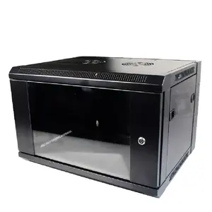 Estante de red negro personalizado para exteriores, gabinete de red de servidor de montaje en pared de sección única, 19 pulgadas, 6u, 9u, 12u, OEM