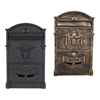 Boîte aux lettres murale vintage européenne en métal gaufré verrouillable, vente en gros OEM ODM