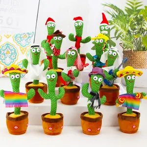 Factory Wholesale Multi Styles Electric Glowing Talking Dancing Singing Plush Cactus Toys