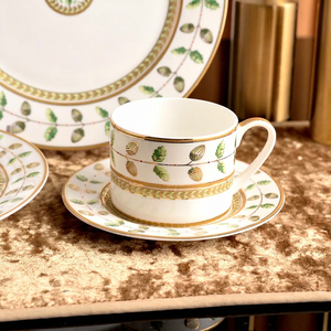 High Quality Luxury Gold-Rimmed Bone China Coffee <b>Cups</b> & <b>Saucers</b>-Eco-Friendly Europe Style Stocked Gift Set - Product Image 1