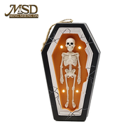 Plaque murale LED hibou d'Halloween, figurine en résine style sculpture sur bois, décoration intérieure, fabriqué en Chine, vente en gros, usine OEM, personnalisable