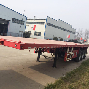 Remolques de cama plana de tres ejes de fabricación, 50 toneladas, 20 pies, 40 pies, contenedor de 45 pies, chasis de acero, semirremolques de plataforma a la venta - Product Image 4