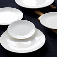 Ensemble d'assiettes en mélamine blanche incassable pour la restauration, logo personnalisé imprimé, vaisselle écologique pour hôtel et restaurant