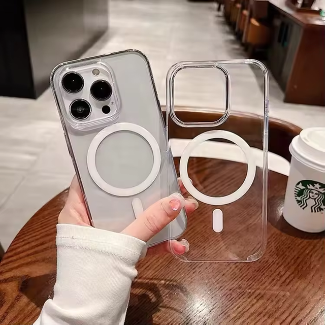 2024 New Trendy Luxury Wholesale Clear Magnetic Mobile Phone Accessories Glass Phone Case for iPhone 16 Pro Max 15 Pro