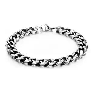 2023 New Fashion Metal Chain Bracelets Accessories Men Stainless Steel 11Mm Denim Chain Bracelet