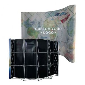 Portable Custom Pop-Up <b>Stand</b> Wall Portable Fabric Trade Show Advertising Display <b>Stand</b> Exhibition Wall Banner - Product Image 1