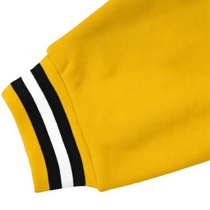 Blouson Bomber Unisexe en Denim Noir et Jaune Écologique Vintage avec Manches Contrastantes, Col Rabattu et Fermeture Boutonnée Simple - Product Image 5