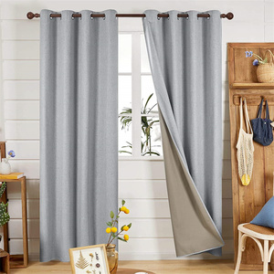 <span class=keywords><strong>Cortinas</strong></span> de lino texturizadas <span class=keywords><strong>para</strong></span> oscurecimiento de habitación completa con aislamiento térmico, <span class=keywords><strong>cortinas</strong></span> de ventana completamente opacas <span class=keywords><strong>para</strong></span> <span class=keywords><strong>la</strong></span> sala de estar, dormitorio - Product Image 2