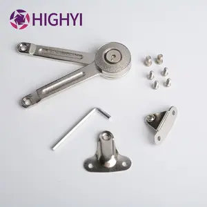 HIGHYI Flap Lid Support Stay Folding Arm Flap stay Zinc Alloy Cabinet Door Soft Close Hydraulic Lid Stay Support