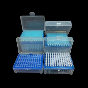 Laboratorio Desechable de 96 pocillos Estéril Universal Amarillo Azul Claro 10ul 200ul 1000ul 1250ul Micro filtro Puntas de pipeta estante