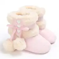 2021冬の雪の赤ちゃんの靴新しい生まれた暖かい綿毛ボール屋内家綿底幼児新生児幼児ブーツ新しい生まれた赤ちゃんのブーツ