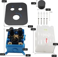 Ensemble de douche thermostatique noir mat avec inverseur 2 voies, cartouche céramique, construction en laiton massif, fixation murale, garantie 5 ans