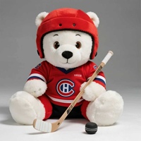 Ours polaire personnalisé mascotte de hockey peluche peluche douce pour les fans d'enfants et cadeau souvenir d'équipe