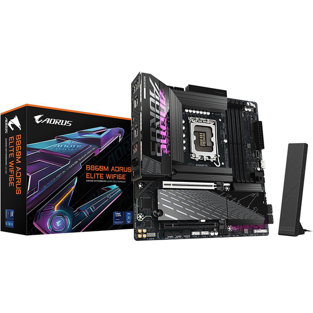 GIGABYTE B860M AORUS ELITE WIFI6E Intel Core Ultra (Series 2) LGA 1851 Motherboard, MATX, DDR5, 3x M.2, PCIe 5.0, 2.5GbE LAN