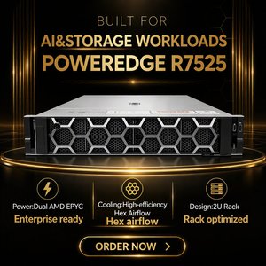Serveur rackable Dell PowerEdge R7725 2U, double processeur AMD EPYC, prise en charge DDR5 6400 ECC RDIMM, mémoire serveur - Product Image 1