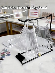 Expositor de Muestras de Esmalte de Uñas de 2 Colores, Plantilla de Gel <span class=keywords><strong>para</strong></span> Uñas, Soporte Metálico <span class=keywords><strong>para</strong></span> Práctica de Arte de Uñas, Paleta Acrílica - Product Image 2