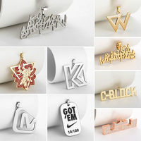 Pendentif en acier inoxydable personnalisé en usine pour hommes et femmes, pendentif tendance, bijoux en argent, accessoires avec logo 2D 3D et lettres
