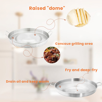 Daosheng Meilleure vente Plaque de cuisson ronde concave en acier inoxydable pour tortillas et tacos, pour camping en extérieur, style mexicain