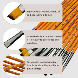 Professionnel 12 pièces angulaire acrylique pinceau ensemble <span class=keywords><strong>artiste</strong></span> Nail Art artisanat pinceaux pour aquarelle peinture à l'huile Nylon cheveux - Product Image 3