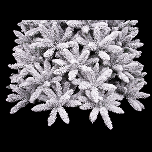Sapin de Noël floqué UMIND sur mesure, en PVC blanc givré, avec support métallique, pour décoration intérieure des fêtes - Product Image 6